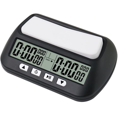 Generic Multifunctional Chess Clock, Professional Electronic Chess Timer, Portable Digital Chess Clock for Chinese Chess International Chess Board Go Game Gobang (Black)