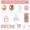 Bachelorette Party Decorations Bridal Shower Decorations - Rose Gold White Balloons, BRIDE Balloons, Curtains, Bachelorette Veil,Love Diamond Ring Champagne Balloons For Wedding Party Decorations