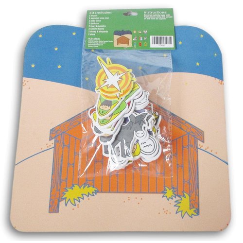Nativity Scene Activity -Arrange Stable with Mary, Joseph, Baby Jesus, Wisemen, Shepherd, Star, Angel - Christmas Crafts Foam - 20 Pieces - Set of 2 Nativity Scenes