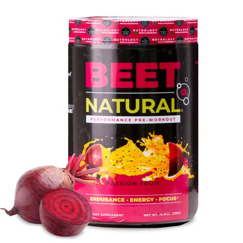 Nutrology Beet Natural O2, Pre Workout Powder, Energy, Endurance & Nitric Oxide Booster with Beet Powder, Yerba Mate, Adaptogens & Electrolytes, Vegan Pre Workout, Passion Fruit Flavor, 30 Servings