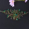 Wedding Hair Accessories, Beusoulover Romantic Green Bridal Hair Comb, Emerald Hair Vine Piece, Crystal Rhinestone Headpiece for Festival, Prom, Party, Brides, Bridesmaid, (green)