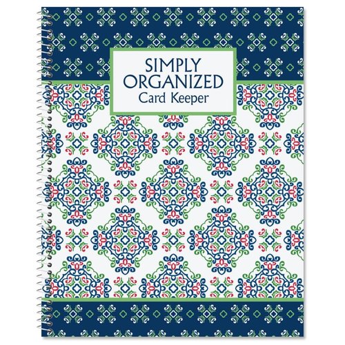 Fresh Patterns Greeting Card Organizer Book - Monthly Birthday & Occasion Reminder Pocket Pages, Card Keeper, Softcover, 8" x 10", Spiral Bound