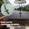 Ziciner Natural Wooden Cross Pendant Necklaces, Adjustable Handcrafted Wooden Car Rearview Mirror Pendant, Universal Vehicle Rear View Mirror Decoration for Men and Women (Standard, Black)