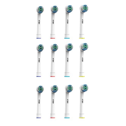Pursonic EBS17- 12 Pack Power Sensitive Replacement Brush Heads for Oral-B, 12 Count