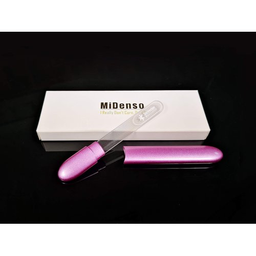 Nail File, Midenbo Glass Crystal Salon Nail Buffer with Case for Natural Nails Birthday Christmas Gift for Women and Man(Purple)