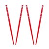Set of 4 Hair Sticks Hair Chopsticks with Butterflies for Women - Red
