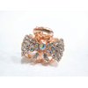Generic Small mini rose gold bow shaped hair claw clip with crystals