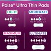 Poise Ultra Thin Incontinence Bladder Leakage & Postpartum Pads for Women, Maximum Absorbency, Long Length, Small, 36 Count