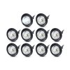 Meerkatt 3/4 Inch Mini Round White 3 LED Side Marker Sealed Flush Mount Light Waterproof for Truck Bus Van Boat Lorry 12V DC Universal.