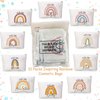 Coume 10 Pcs Rainbow Canvas Makeup Bags Bulk Inspirational Quotes Cosmetic Bags Zipper Personalized Encouragement Travel Pouch Toiletry Bag Women Girls Teacher Friend Birthday Graduation Gifts