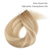 ABH AMAZINGBEAUTY HAIR Rooted with Highlights Remy Tape in Hair Extensions, 20 Pieces 50 Grams, Ash Brown Fading into Dirty Blonde with Platinum Blonde Highlights R8-12/60, 16 Inch