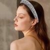AOPRIE Baroque Headbands for Women Girls Hair Bands for Women's Hair Wide Headbands for Women Silver, 1 Pack