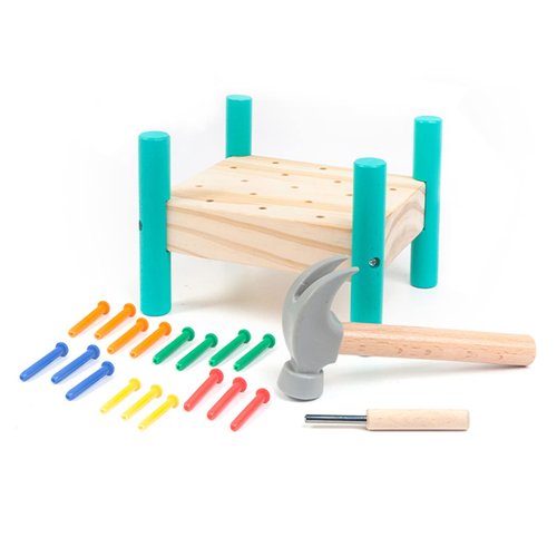 OUJILA Wooden Baby Workbench Pounding Hammer Toy for Toddlers,STEM Educational Preschool Learning Toys for Kids, Great DIY Gift for Boys and Girls