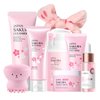 Skincare Set Women Cherry Blossom Gifts - 8 Pcs Skin Care Set Hydrating - Skin Care for Teens 10-12 Moisturizing - Travel Kit with Sleeping Face Mask,Cleanser,Face Cream,Eye Cream,Serum,Mud Mask