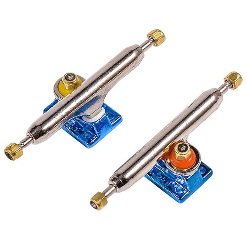 RACOFSB Fingerboard Trucks with Upgraded Urethane Bushings and Pivot Cup,34mm 32mm Width,Normal Kingpin (Blue, 34mm)