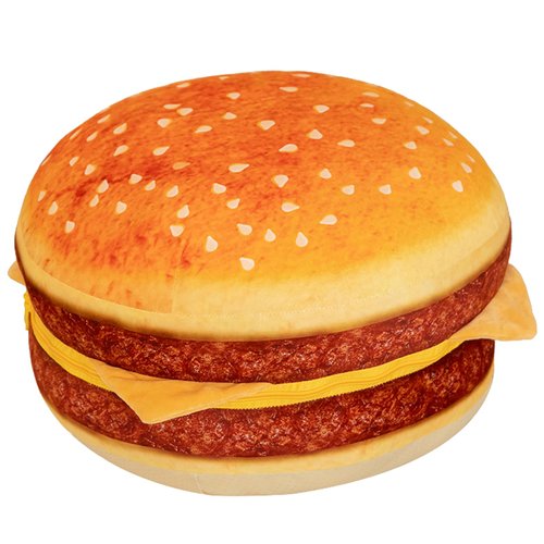 funnykitten Hamburger Plush Pillow, 3D Simulation Cheeseburger Pillow Burger Plush Hugging Pillow Cushion Funny Food Plush Pillows Toy for Home Decor, 16.5inch
