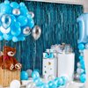 Crosize 3 Pack 3.3 x 9.9 ft Blue Foil Fringe Backdrop Curtain, Streamer Backdrop Curtains, Streamers Birthday Party Decorations, Tinsel Curtain for Parties, Galentines Decor