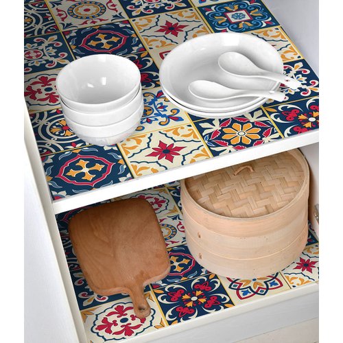 Adhesive Shelf Liner Patterned Contact Paper Drawer and Shelf Liner Creative Covering Peel and Stick Wallpaper Removable for Shelves,Drawer,Desk,Kitchen Cabinet,Bookshelves Vinyl Rolls 17.7"x78.7"