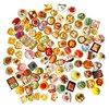 Anrher 100pcs Mini Delicious Food Dishes DIY Dollhouse Pretend Kitchen Play Cooking Game Resin Flatback Decoration Sets