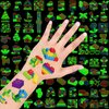 Qpout 95 PCS Glow In The Dark Building Block Temporary Tattoos, 8 Sheets Building Bricks Luminous Tattoos Stickers for Building Block Birthday Party Favors Supplies