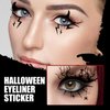 4 Pairs Halloween Eye Shadow Stickers and 4 Pack Skeleton Mouth Temporary Tattoo, 3D Eyeshadow Eyeliner Sticker Waterproof Face Eye Art Decor Sticker for Women Girls Halloween Masquerade Party