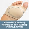 ZenToes Metatarsal Pads for Men and Women - Ball of Foot Pain Relief Cushions for Sesamoiditis, Metatarsalgia, Morton's Neuroma - 2 Pairs Fabric Sleeves with Gel Inserts (Small, Beige)