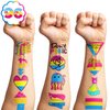 106 PCS Pansexual Rainbow Pride Month Temporary Tattoos Themed Birthday Party Decorations Favors Supplies Cute Pan Flag Gay LGBT Tattoo Stickers Gifts For Men Woman Classroom School Reward Festival