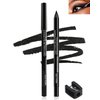 Black Gel Eyeliner-2 Pcs Black Waterproof Smudgeproof Matte Waterline Gel Eye Liner Pencil,Longlasting Eye Liner Pen, Smooth Easy-to-Sharpen Water Line Pencil for Older Women Eye Makeup,with Sharpener