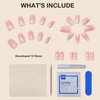 ArtiClaws Tiptrendz Press On Nails Short Coffin Nude Pink Ombre 24 Pcs False Nails Acrylic Ballerina Artificial Nails Prep Kit