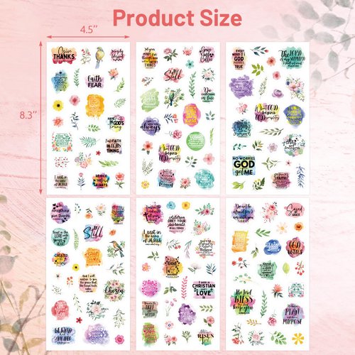 Christian Stickers Bible Verse Stickers for Journaling Scripture Sticker with Bible Verses Religious Planner Scrapbook Supplies for Kids Adults Church Art Crafts Sunday School Decor 30 Sheets