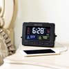 AcuRite 13024 Atomic Dual Alarm Clock with USB Charging, Black