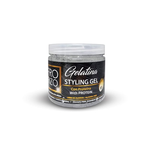 Afro & Rizo Styling Gel With Protein - (16 Oz/453g) - Styling & Moisturizing Gel, Different Proteins, Ideal for Afro, Curls, Wavy and Stressed Hair, Sulfate Free, Parabens And Mineral Oil