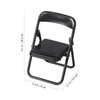DEARMAMY 12Pcs Miniature Chair: Miniature Folding Chairs Doll House Folding Chair Phone Stand Mini Plastic Chair Foldable Black for Mini House Miniature Furniture Accessories Decoration