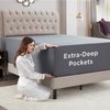 Empyrean Extra Deep Pocket - Grey, Soft King Size Fitted Sheet for 18 to 24 Inch Mattresses, Luxury, with Corner Straps