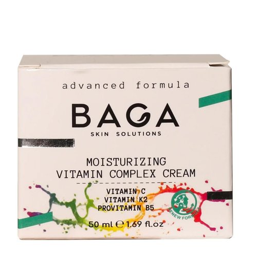 BAGA Moisturizing Vitamin Complex Cream – 1.69 fl oz (50 ml), Enriched with Vitamin C, K2, and B5 for Hydrated and Radiant Skin