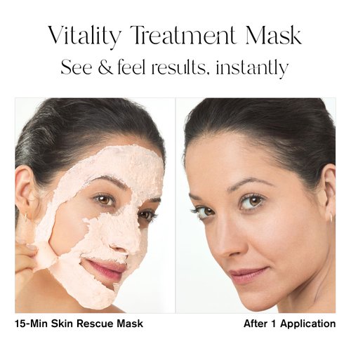 Erno Laszlo Vitality Treatment Mask, Pink Face Mask Peel, Hydrate and Illuminate, Mineral Powder Blend with Serum Lotion, 4 Pack of Masks (1.25 Fl Oz Each)