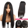 ISEE Straight Human Hair Wigs with Bangs 180% Density (18Inches) Glueless None Lace Front Wigs Human Hair Silky Machine Made Wigs for Black Women