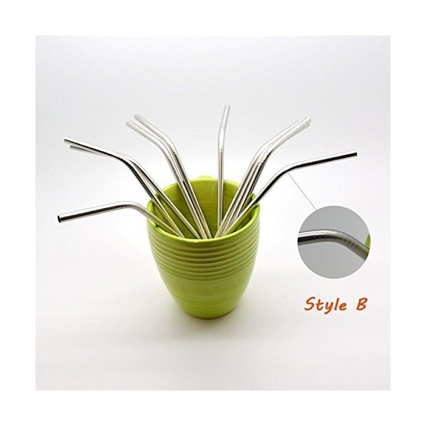 Reusable Straws - Stainless Steel Drinking - Set of 10 + 1 Cleaner Brush - Eco Friendly, Safe, Non-toxic Non-plastic