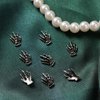 50Pcs Halloween Nail Charms Skeleton Hand Nail Charms 3D Nail Art Rhinestone Metal Nail Charms for Women Nail Art Supplies Accessories for Halloween Holiday Manicure Art Decoration Crafts