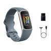 Fitbit Charge 5 Advanced Fitness Tracker with GPS, Heart Rate, Sleep & Health Tracker - Power Bundle with Adapter (Blue Stainless Steel)