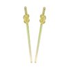 Set of 2 Iridescent Knot Hair Sticks with 3 Diamonds - Yellow