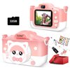 OZMI Kids Selfie Camera for 3-12 Years Old Girls, Christmas Birthday Toy Camera for Toddler with Screen Protector Case, Portable Children Camera for 3 4 5 6 7 8 Year Old Girls with 32GB SD Card - Pink