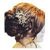 Pear Stone Floral Design Hair Comb for Women