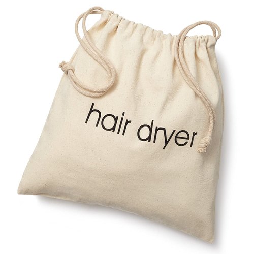 FabbPro Hair Dryer Bags Storage Organizer – Beige Color – 12" x 12" Drawstring Closure Cover – Ideal for Home, Hotel, Guest Room or as a Travel Bag (12" x 12")