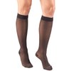Truform Sheer Compression Stockings, 15-20 mmHg, Women's Knee High Length, Diamond Pattern, Charcoal, Medium