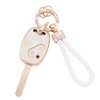 EKALA for Honda Key Fob Cover with Keychains Lanyard, 4 Buttons Soft TPU Keys Shells Girly White Key Fob Protector Compatible with Honda Accord Accord Crosstour Civic CR-V Pilot Element(Hod-4R)