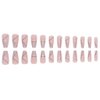 RikView French Tip Press on Nails Medium Fake Nails Coffin Acrylic Nails Nude Nails for Women and Girls