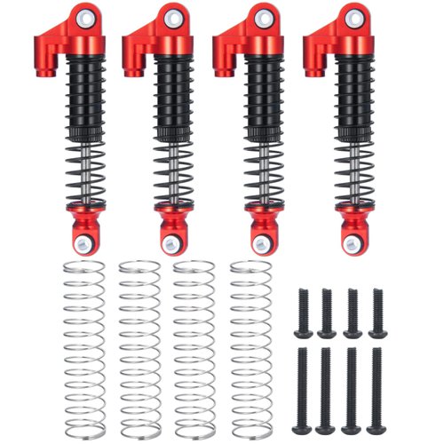 AXSPEED RC Shocks 56mm Adjustable Long Shock Absorber Damper for 1/18 TRX4M Crawler Car(Red)