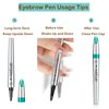 Microblading Eyebrow Pen New 3D Waterproof Eyebrow Pencil 4 Tipped Precise Brow Pen Tattoo Pencil - Creates Natural Long-lasting Looking Brows Effortlessly Magic Brow Pencil for Women (Dark Brown)