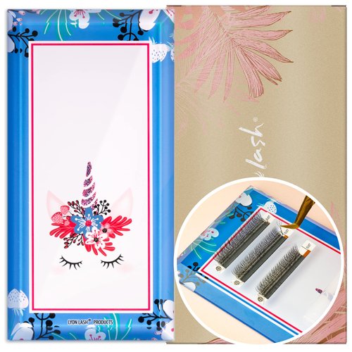 Lyon Lash Glass Lash Tile & Adhesive Holder for Eyelash Extensions | Reusable Lashes Palette 3.2"x6.3"x0.4" for Classic & Volume Lashing | Eyelash Extension Supplies